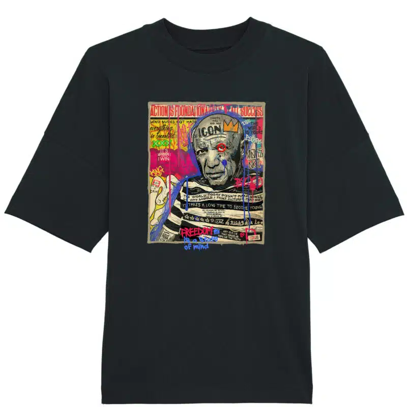 art is not a crime pablo picasso tshirt oversize black 1