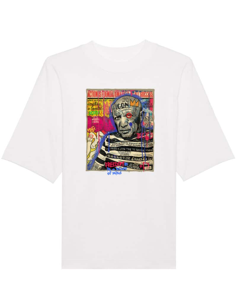art is not a crime pablo picasso tshirt oversize white 1 scaled