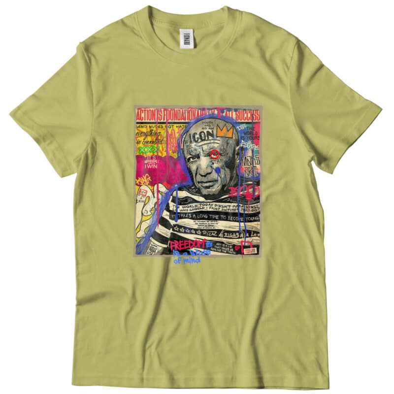 art is not a crime pablo picasso tshirt regular fit linden green